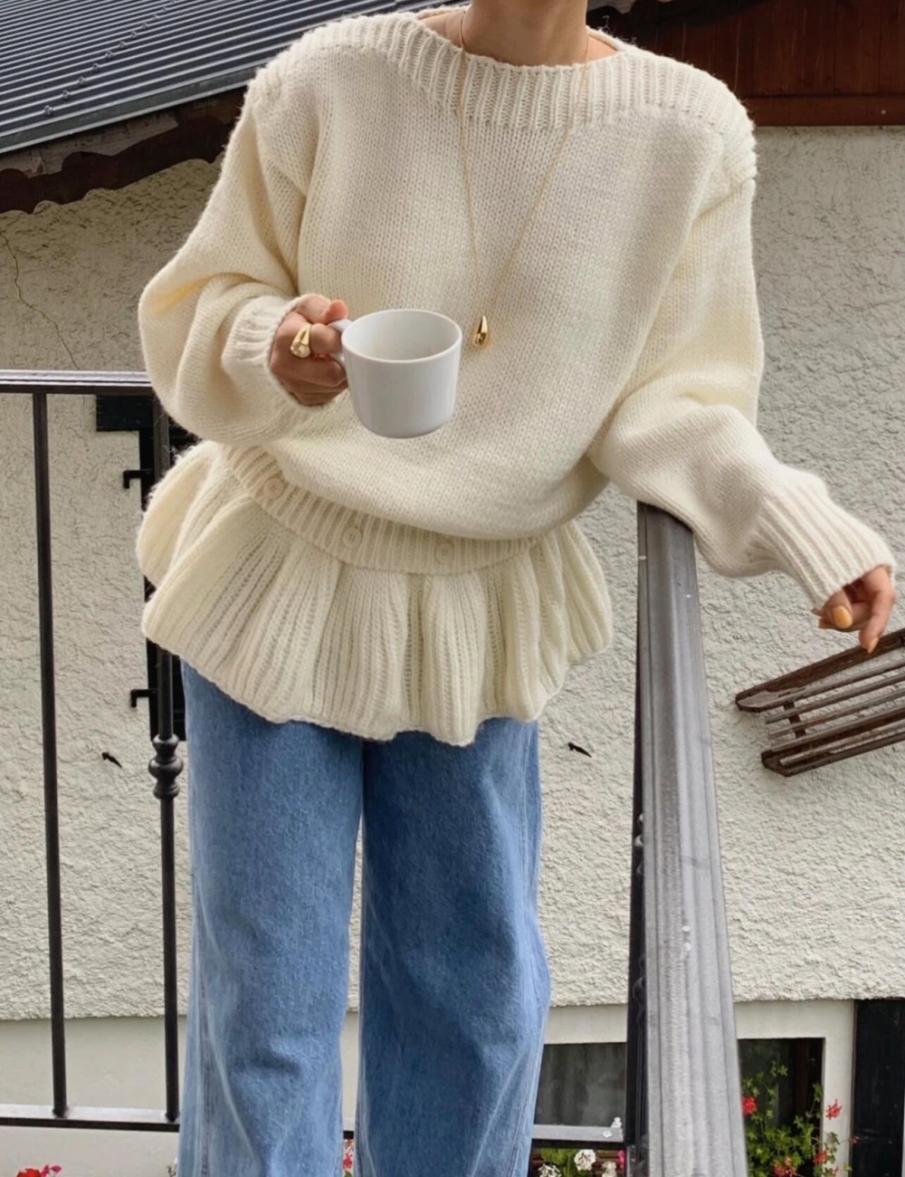 Temperament tops sweater 2pcs set for women