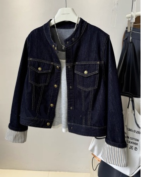 Loose Casual splice coat denim autumn jacket for women