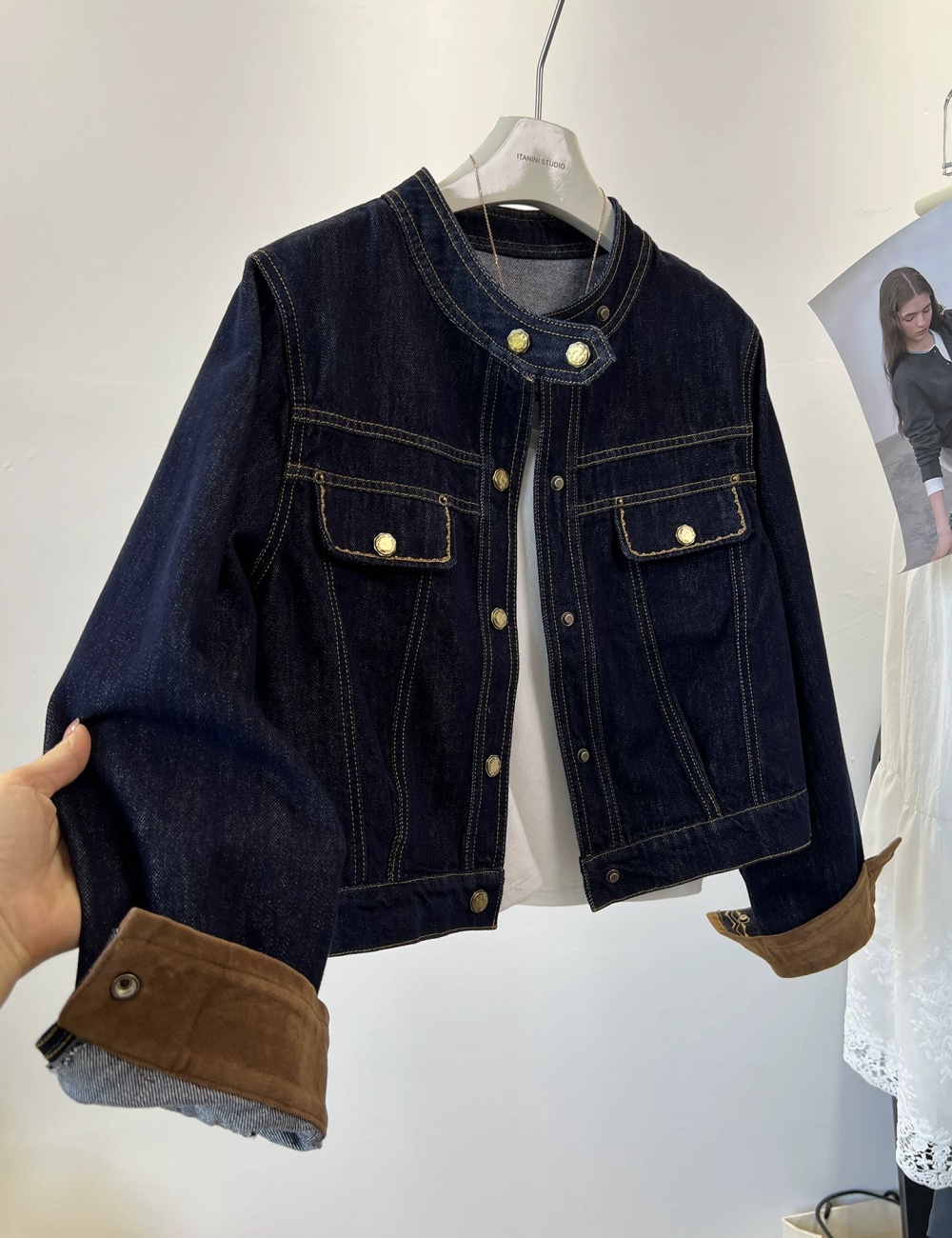 Casual autumn loose slim coat retro Korean style short jacket
