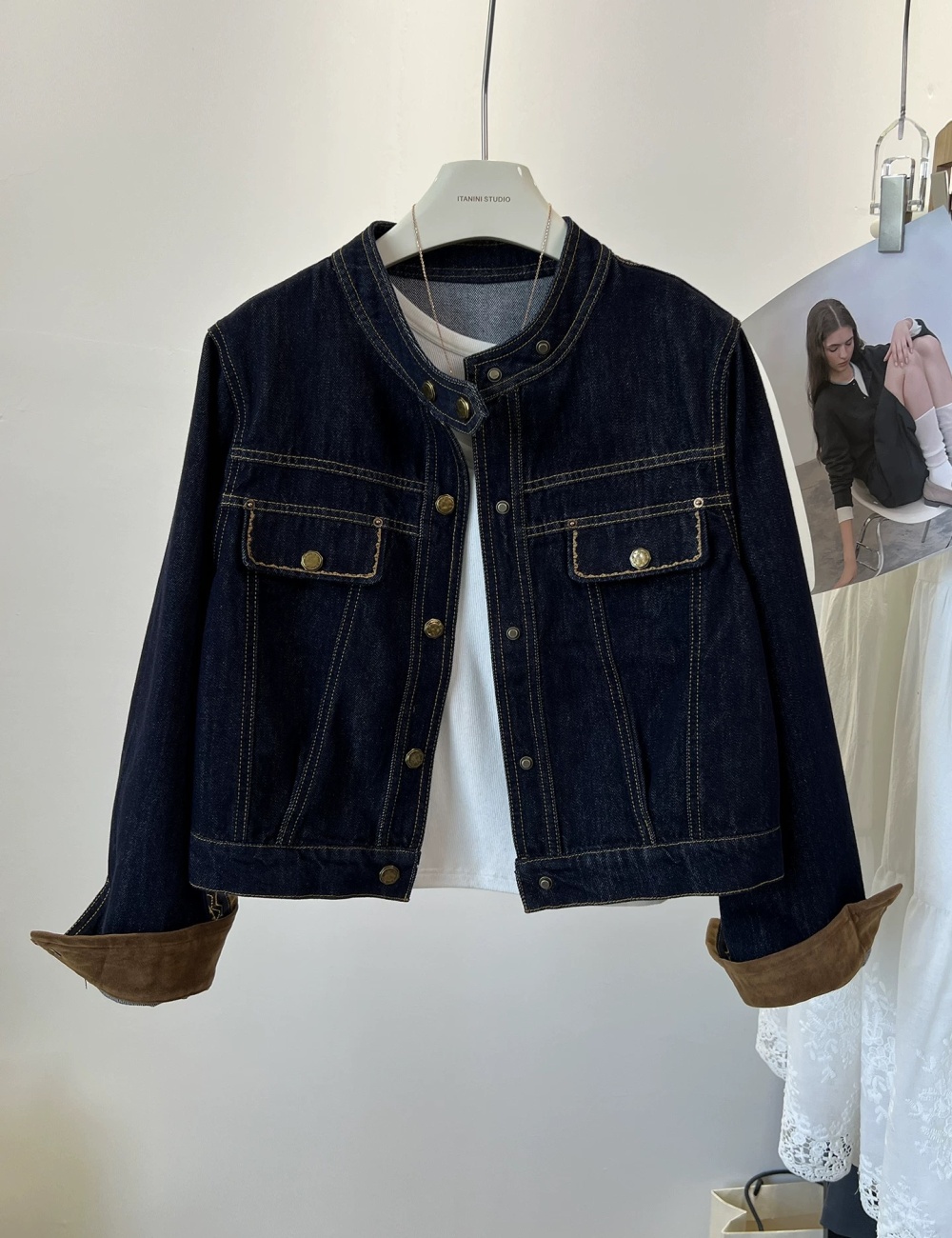 Casual autumn loose slim coat retro Korean style short jacket