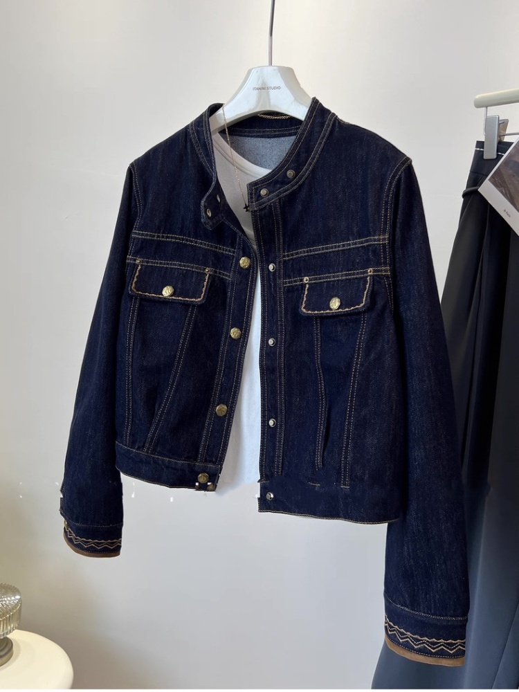 Casual autumn loose slim coat retro Korean style short jacket