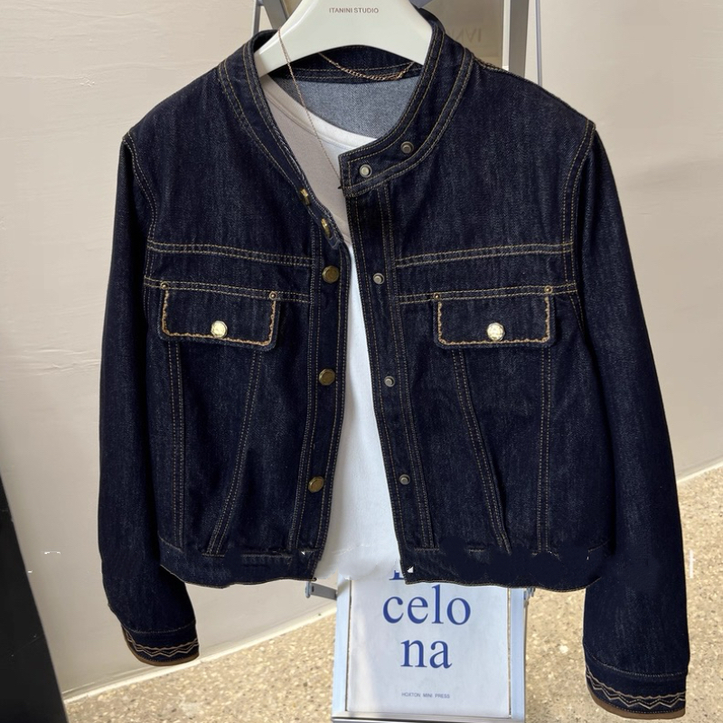 Casual autumn loose slim coat retro Korean style short jacket