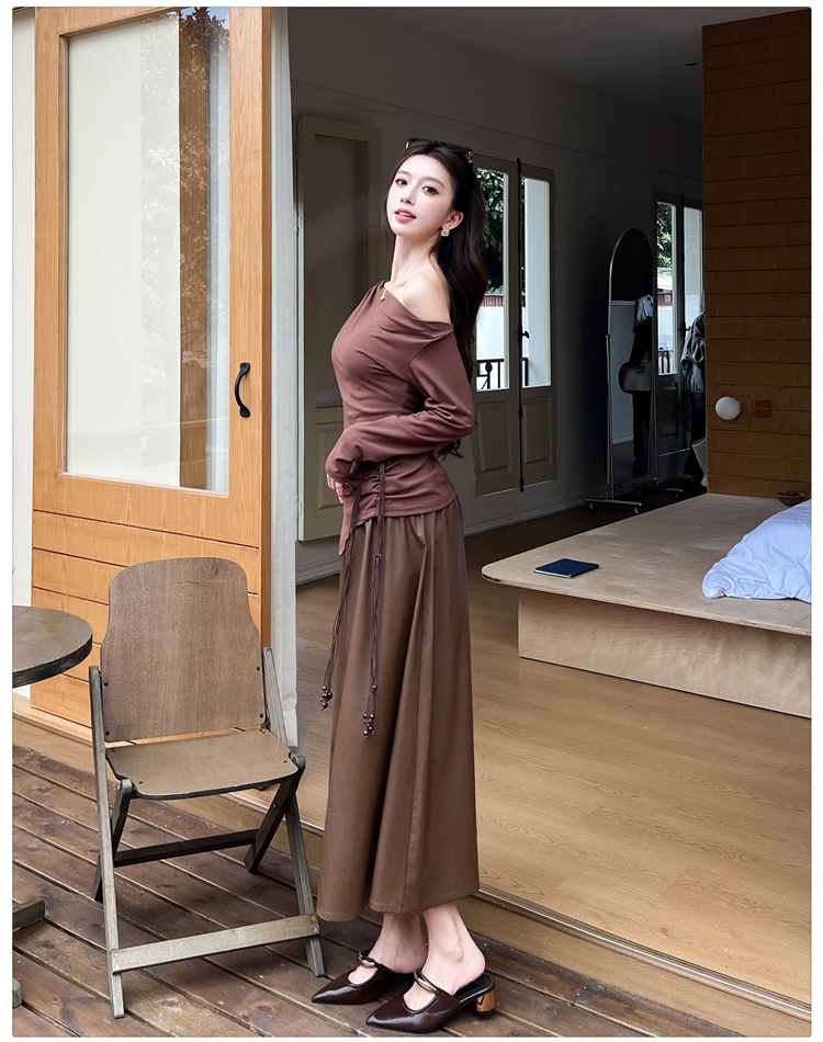 Slim art belt temperament tops 2pcs set