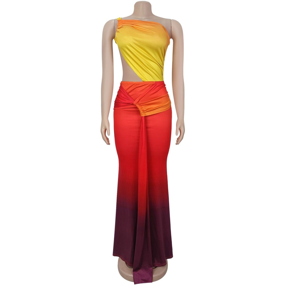 Summer sexy gradient European style dress for women