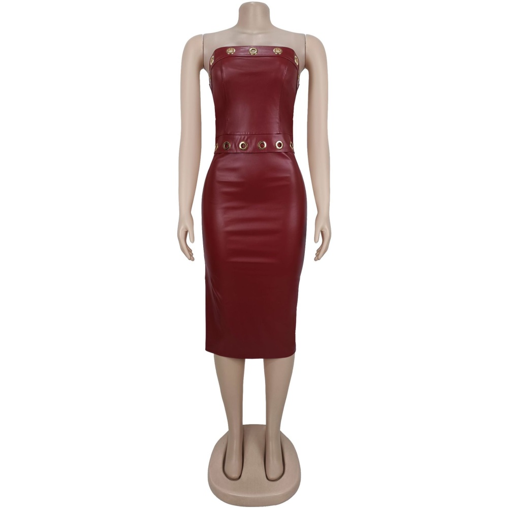 Split European style wrapped chest fashion slim dress