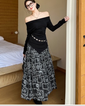 Tender T-shirt floral skirt 2pcs set