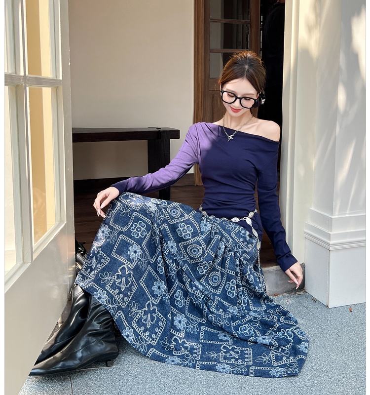 Tender T-shirt floral skirt 2pcs set