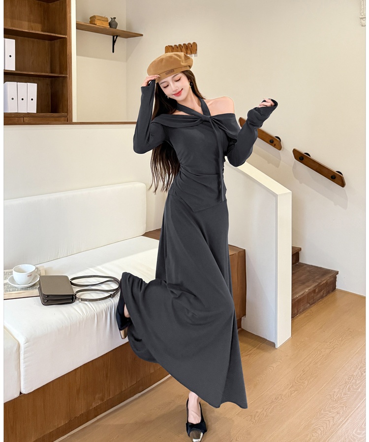 High waist skirt temperament T-shirt 2pcs set