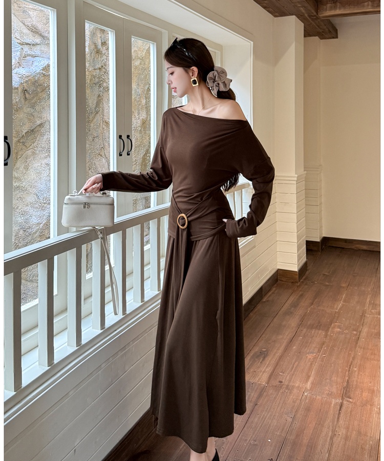 Elastic waist drape T-shirt bandage skirt 2pcs set