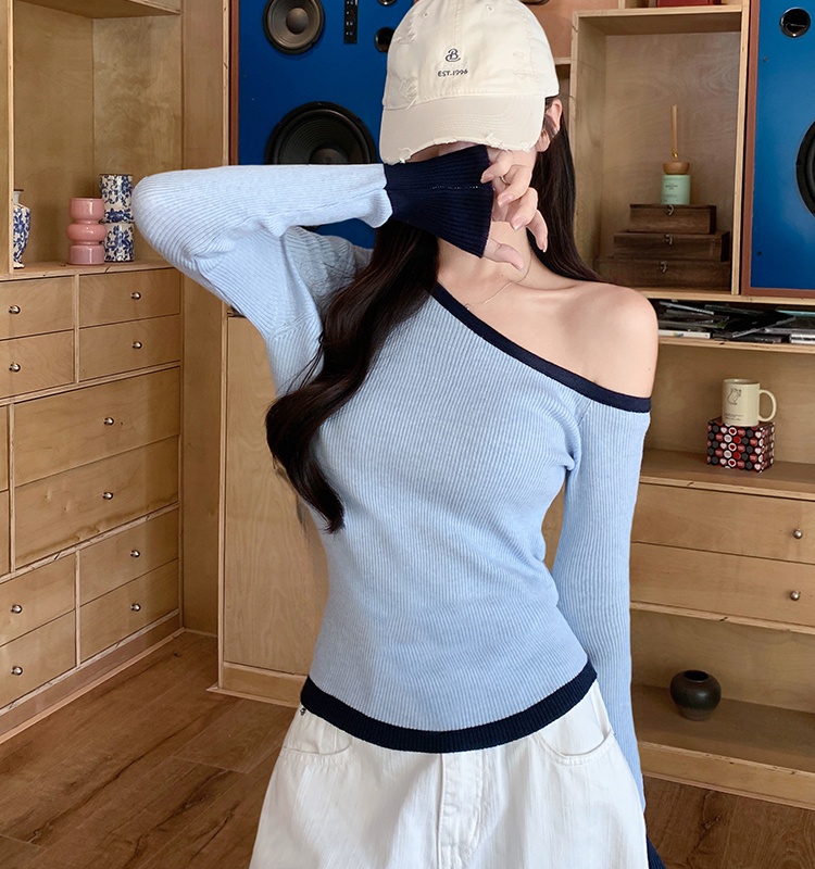 Autumn and winter unique sweater temperament tops