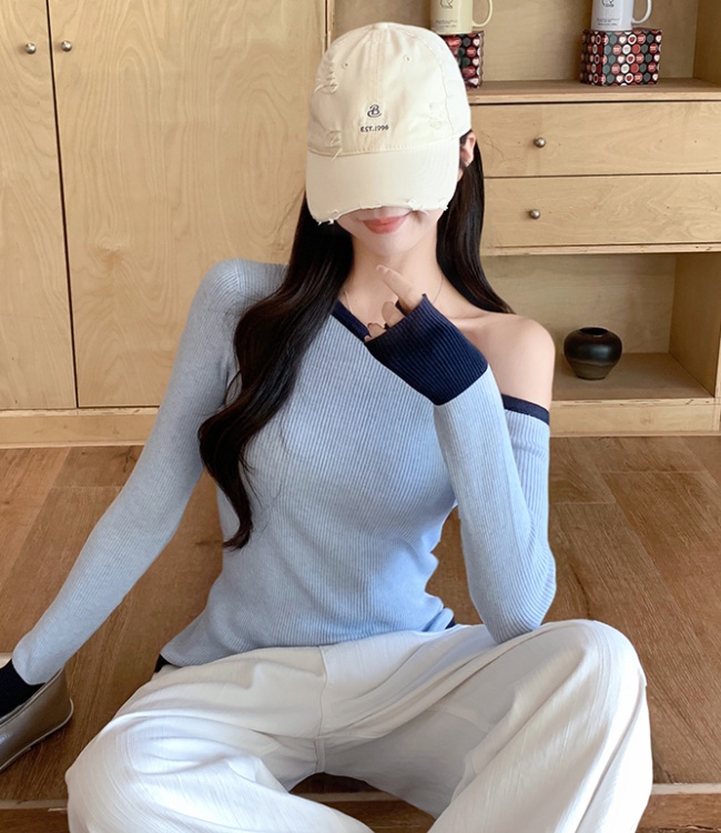 Autumn and winter unique sweater temperament tops