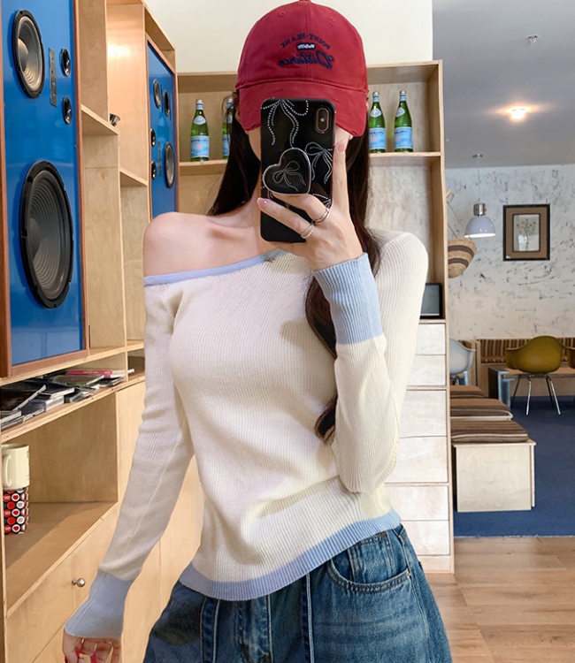 Autumn and winter unique sweater temperament tops