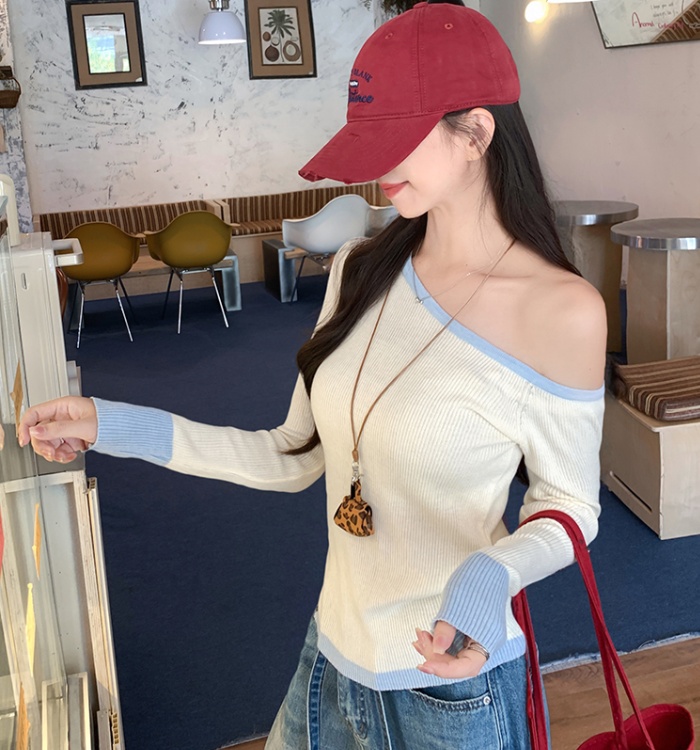 Autumn and winter unique sweater temperament tops
