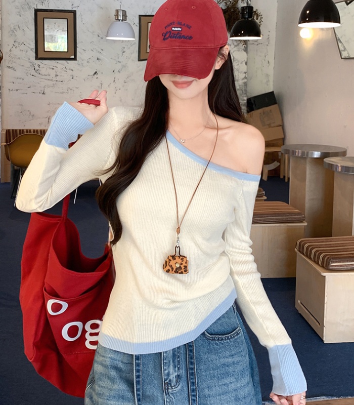 Autumn and winter unique sweater temperament tops