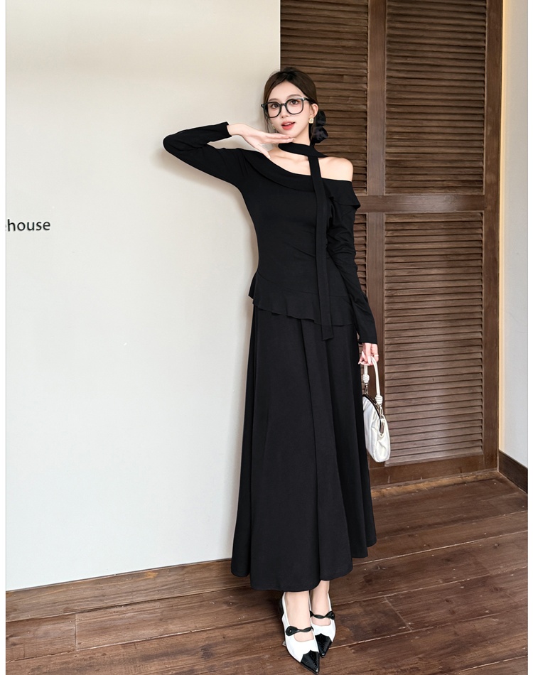 Strapless tops T-shirt 2pcs set for women