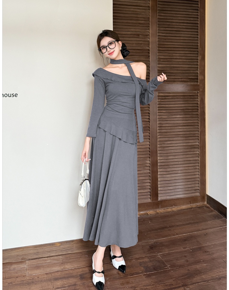Strapless tops T-shirt 2pcs set for women