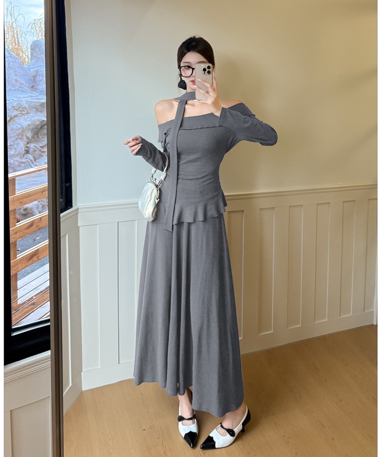 Strapless tops T-shirt 2pcs set for women