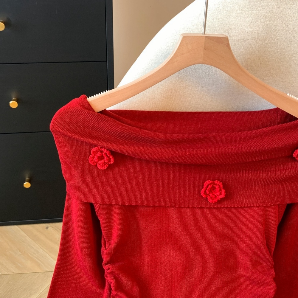 Korean style flowers stereoscopic enticement sweater