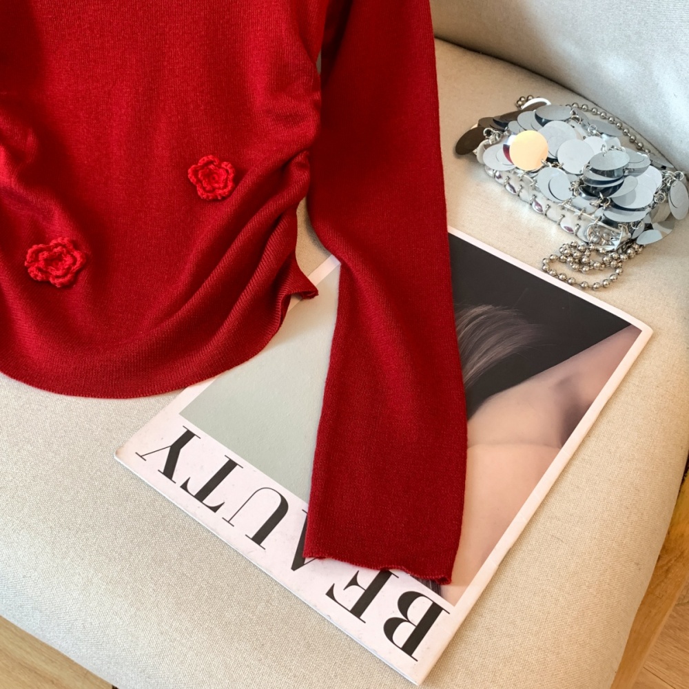 Korean style flowers stereoscopic enticement sweater