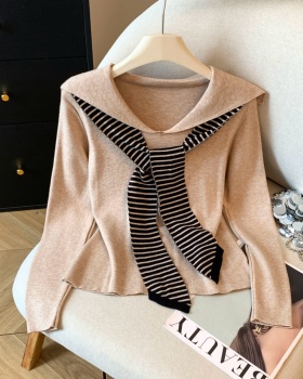 Korean style slim tops mixed colors sweater 2pcs set