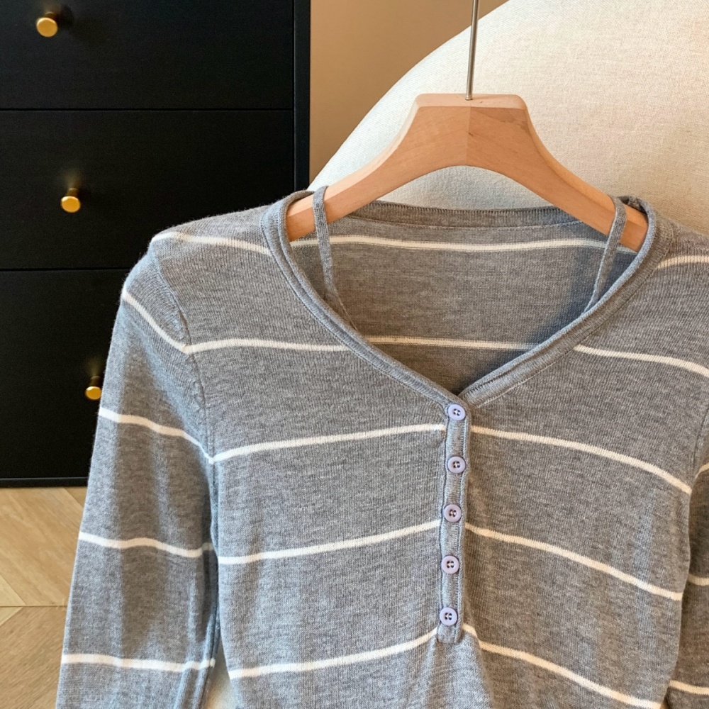 Long sleeve autumn niche sweater temperament slim tops