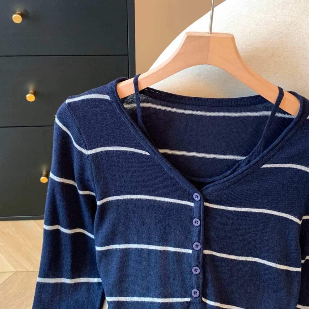 Long sleeve autumn niche sweater temperament slim tops