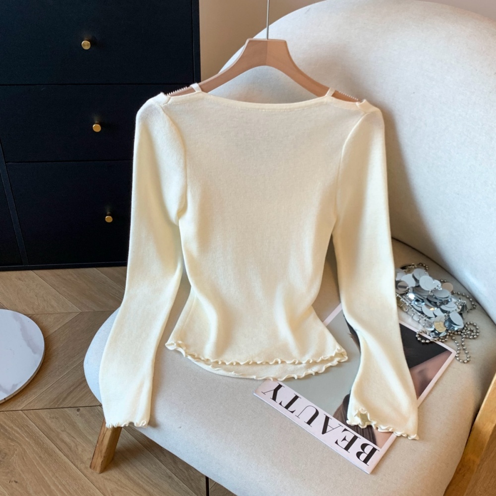 Chanelstyle flowers bottoming shirt small tops