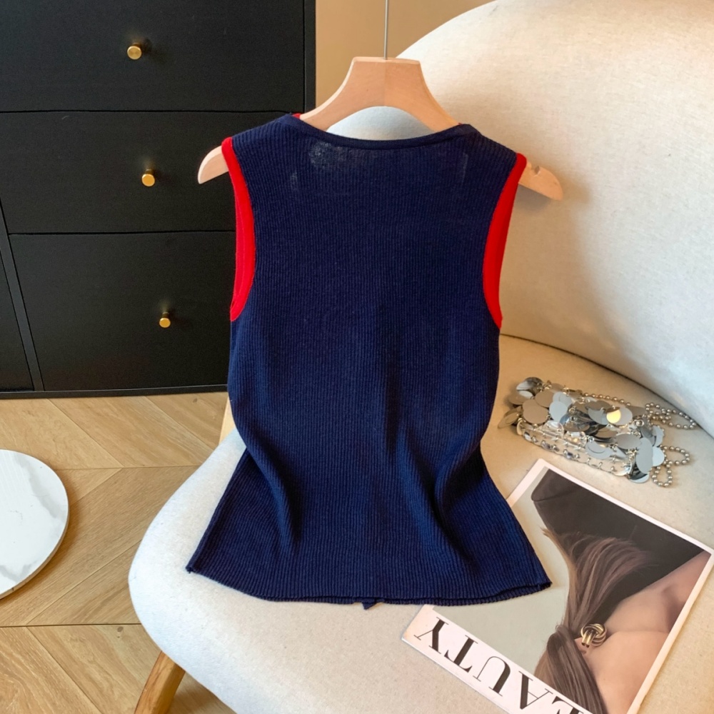 Sleeveless summer loose tops Korean style slim vest