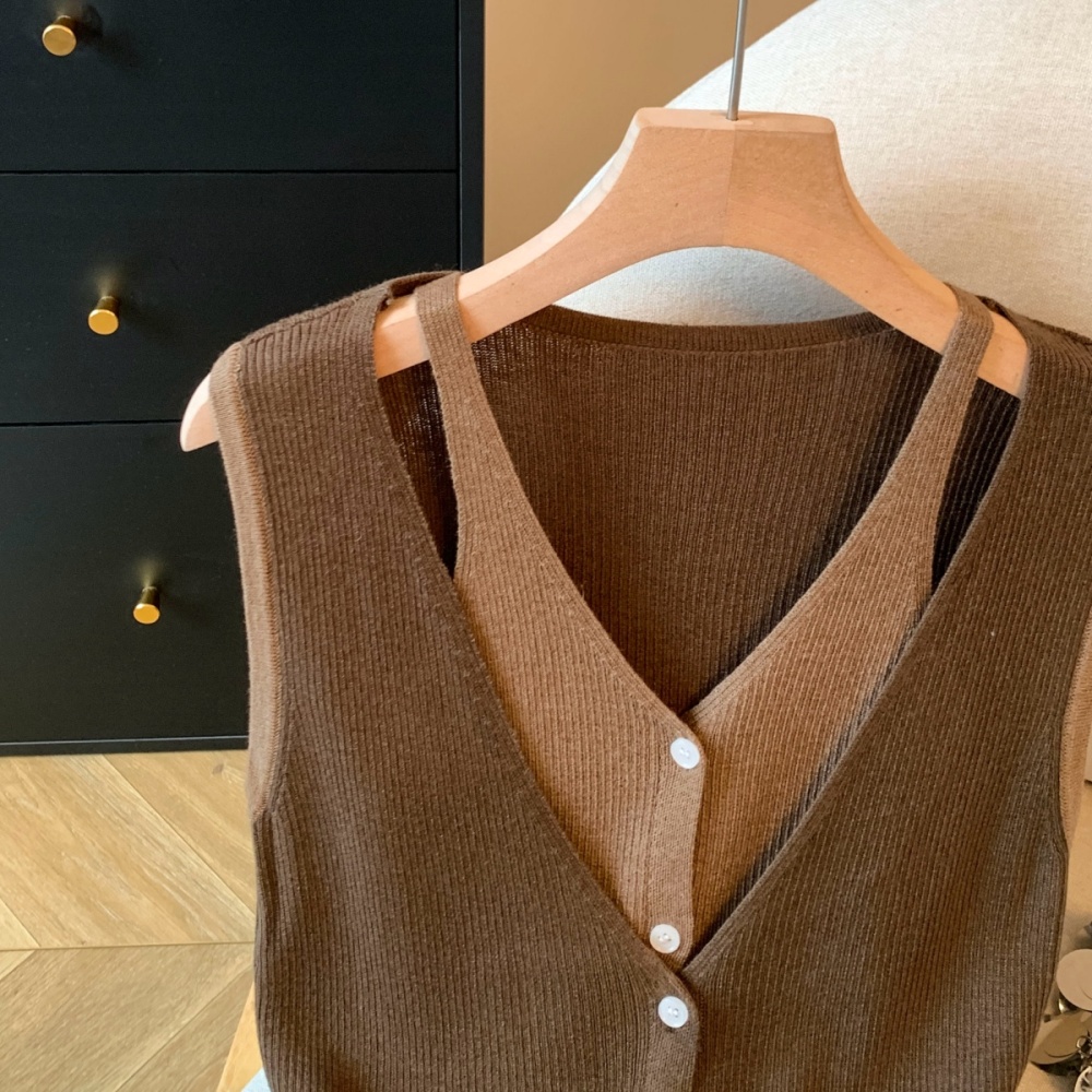 Sleeveless summer loose tops Korean style slim vest