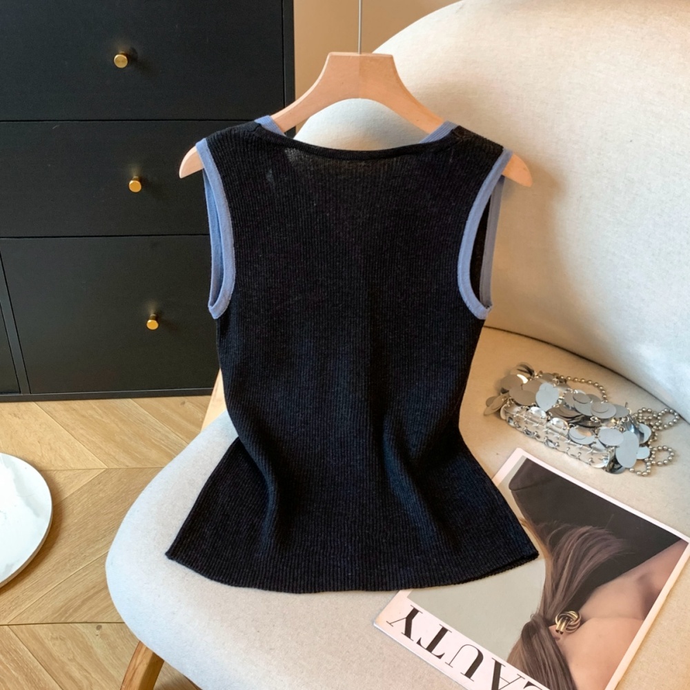 Sleeveless summer loose tops Korean style slim vest
