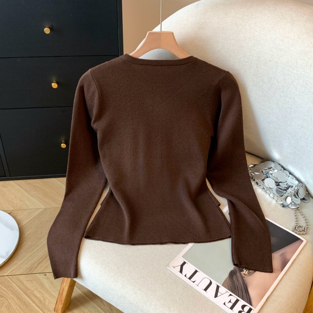 Temperament fashion tops Pseudo-two niche sweater for women