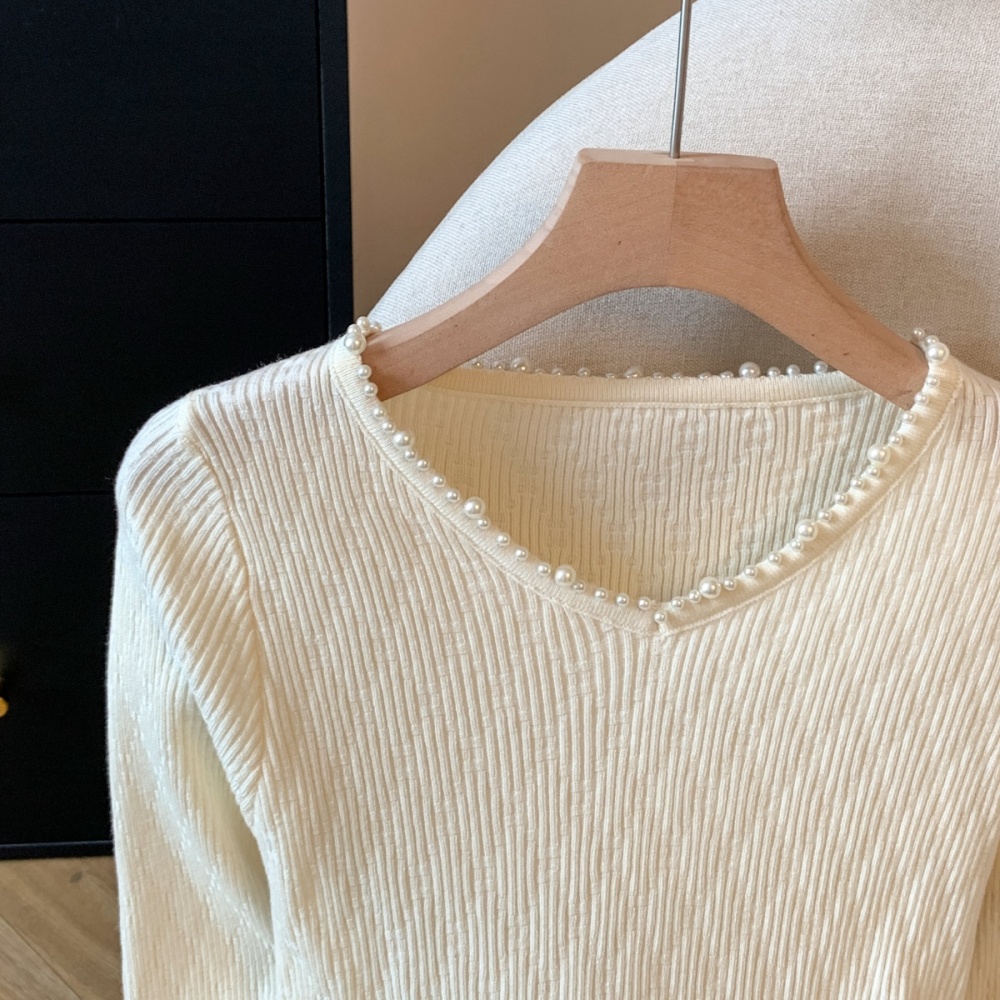 Inside the ride tops V-neck bottoming shirt for women