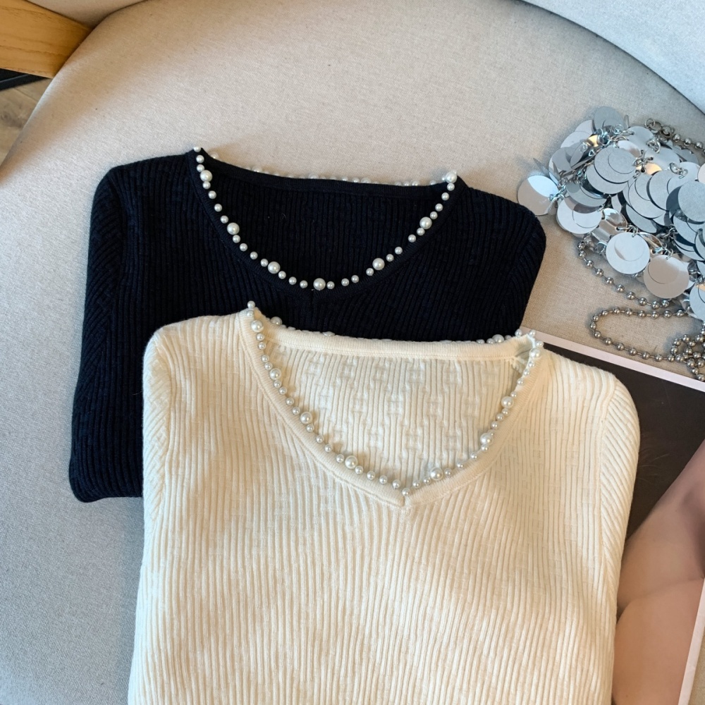 Inside the ride tops V-neck bottoming shirt for women