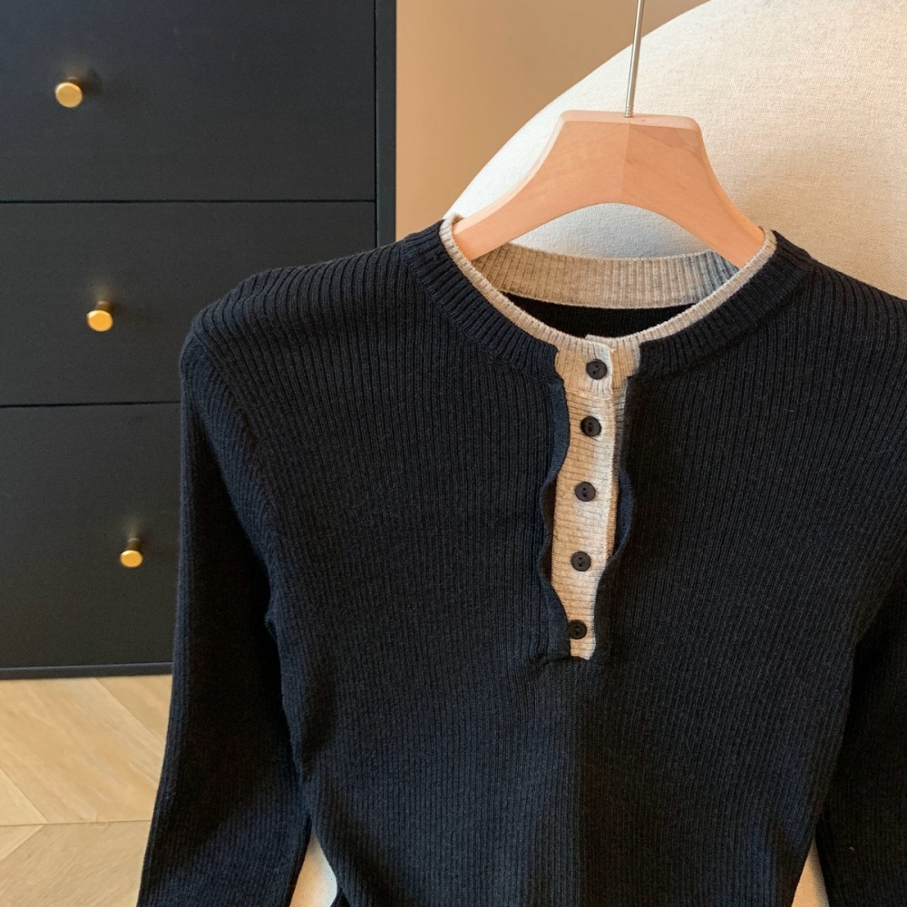 Thin inside the ride bottoming shirt V-neck autumn tops