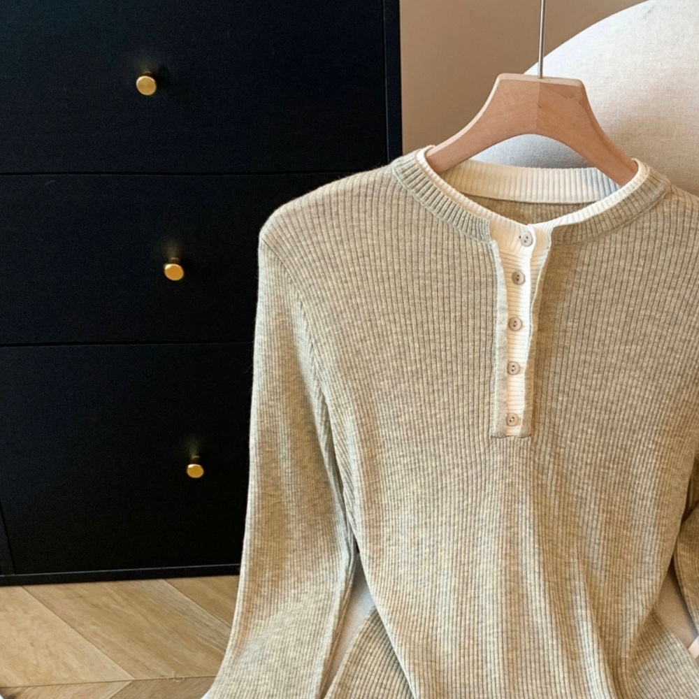 Thin inside the ride bottoming shirt V-neck autumn tops