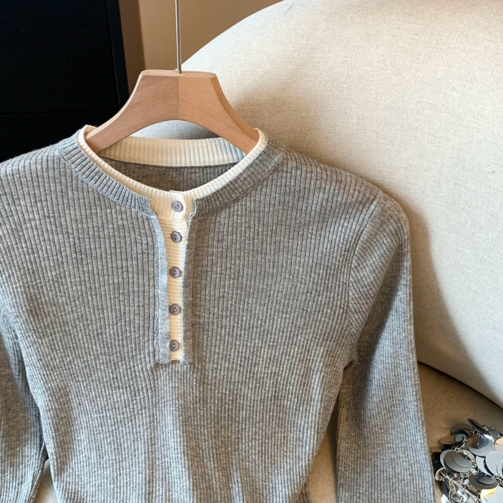 Thin inside the ride bottoming shirt V-neck autumn tops