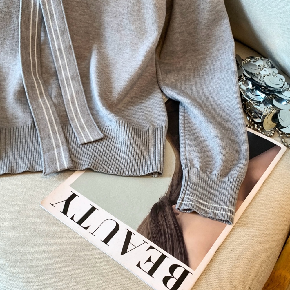 Navy collar enticement tops college style sweater