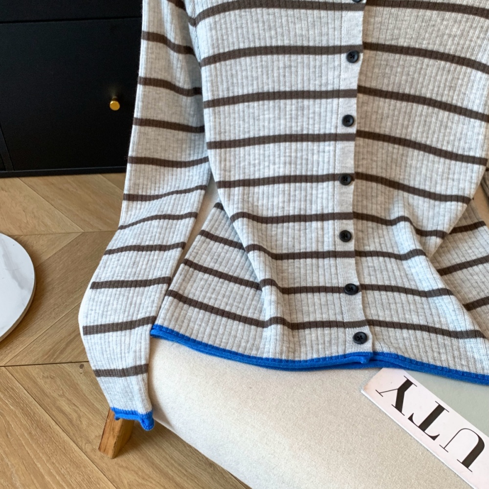 Knitted autumn tops niche simple bottoming shirt