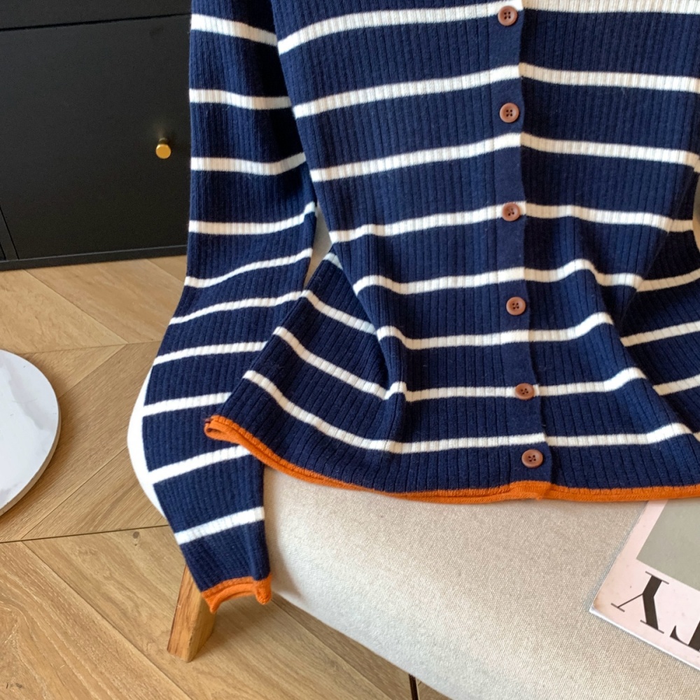 Knitted autumn tops niche simple bottoming shirt