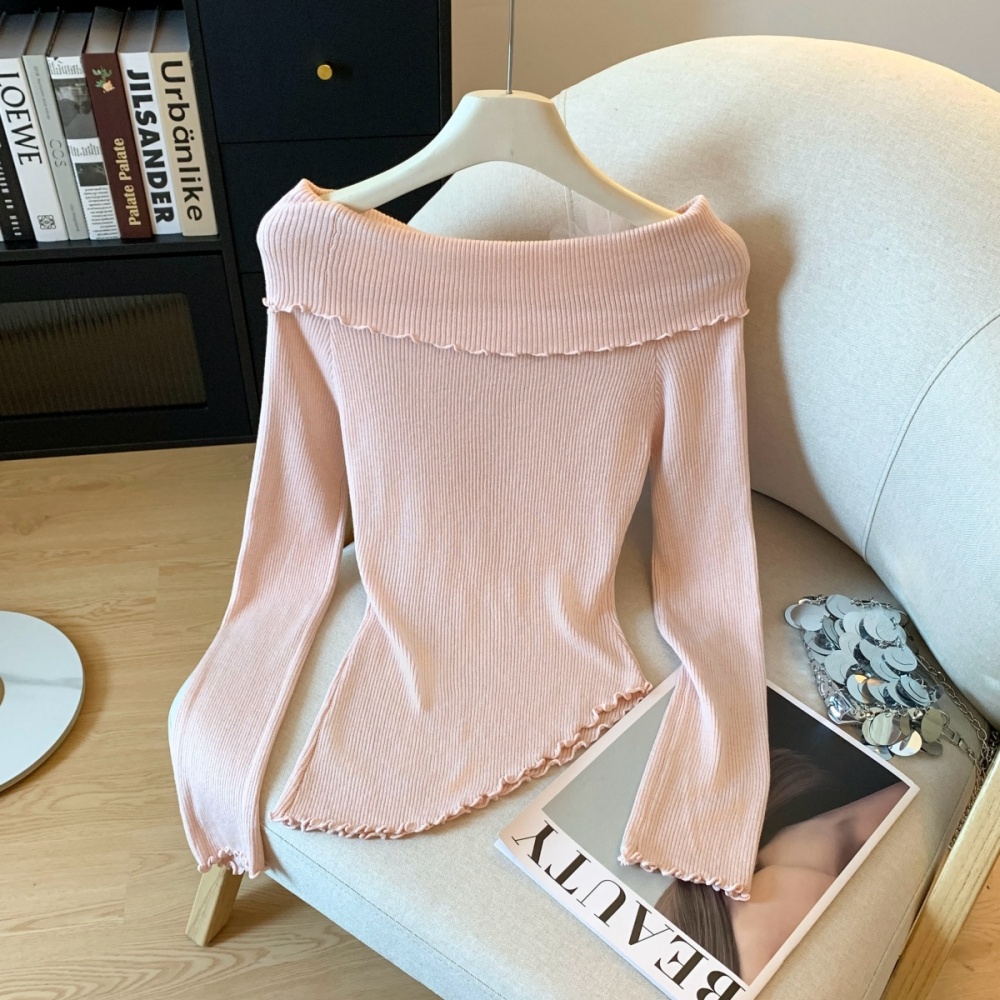 Flowers flat shoulder niche slim enticement sweater