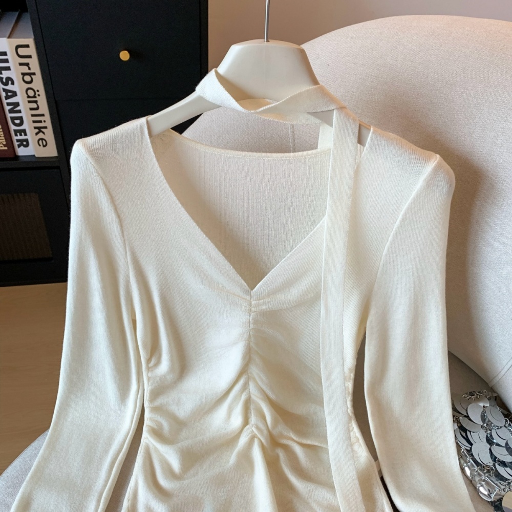 Enticement slim Western style bottoming tops for women