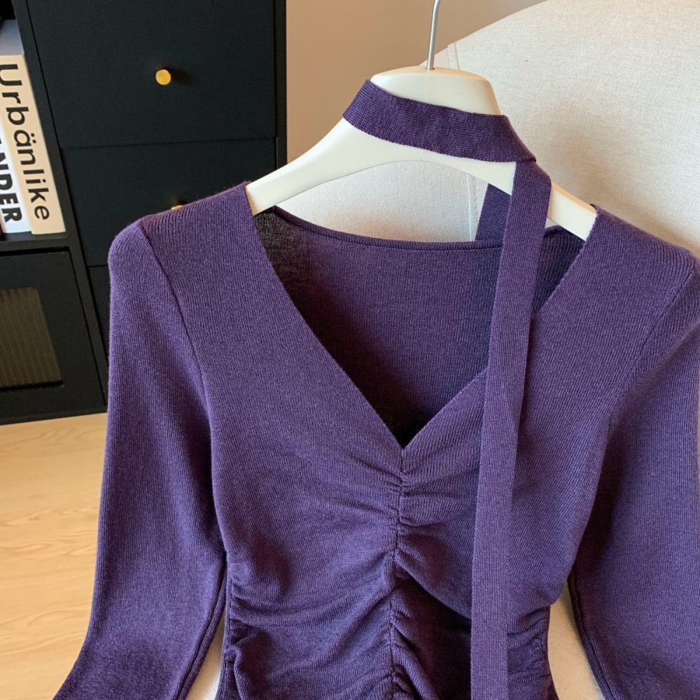 Enticement slim Western style bottoming tops for women