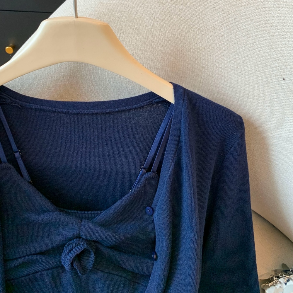 Sweet flowers vest autumn cardigan 2pcs set for women
