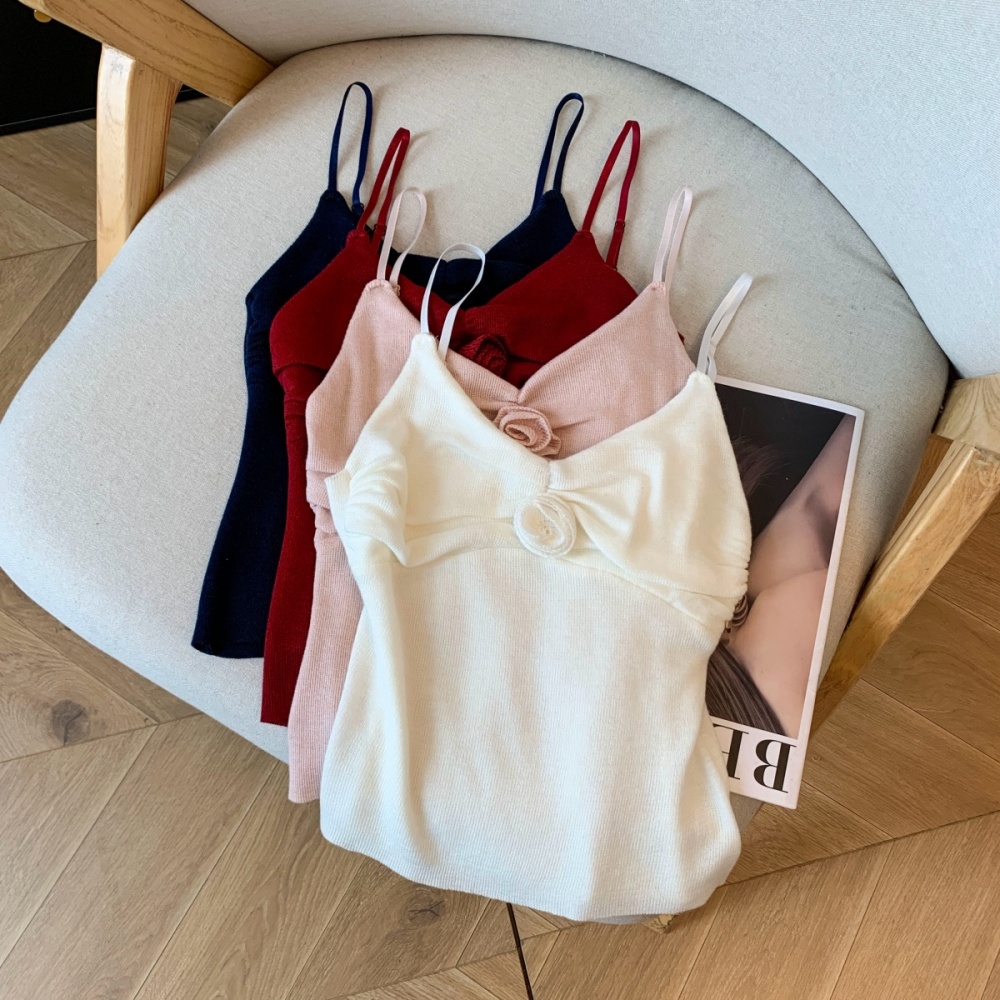 Sweet flowers vest autumn cardigan 2pcs set for women