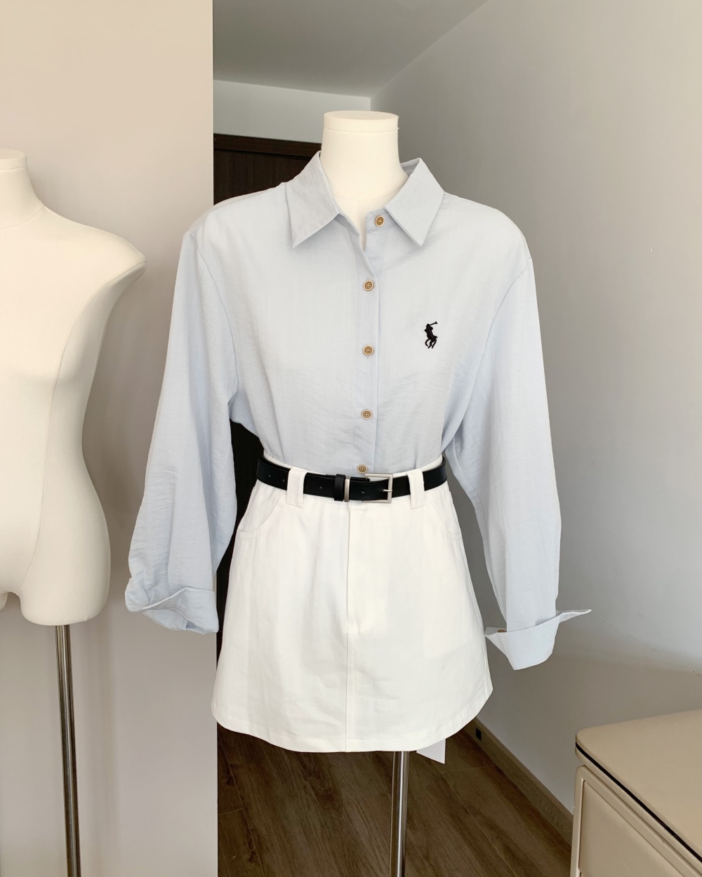 Cotton linen tops embroidery shirt 2pcs set for women