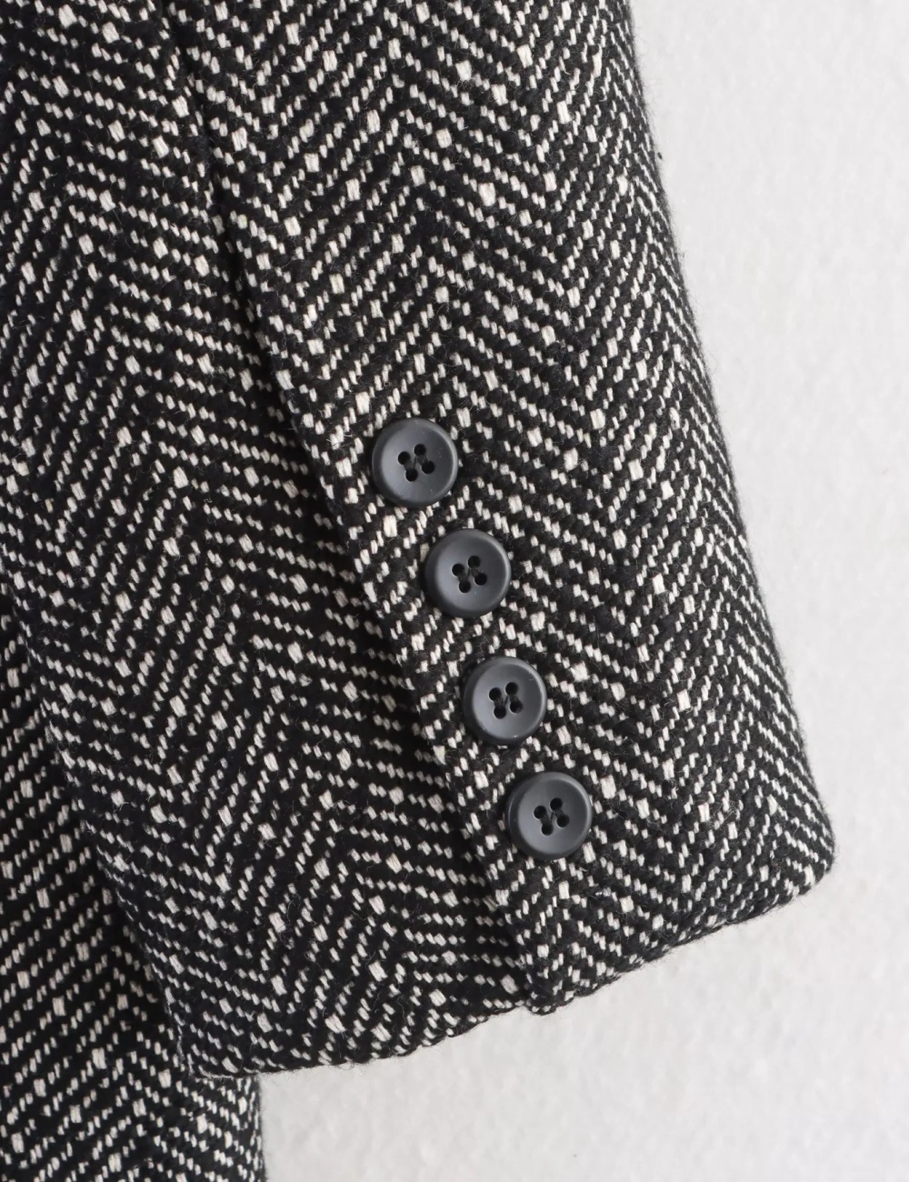 Double-breasted windbreaker France style woolen coat
