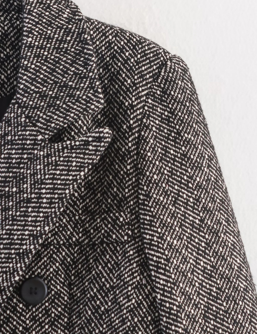 Double-breasted windbreaker France style woolen coat
