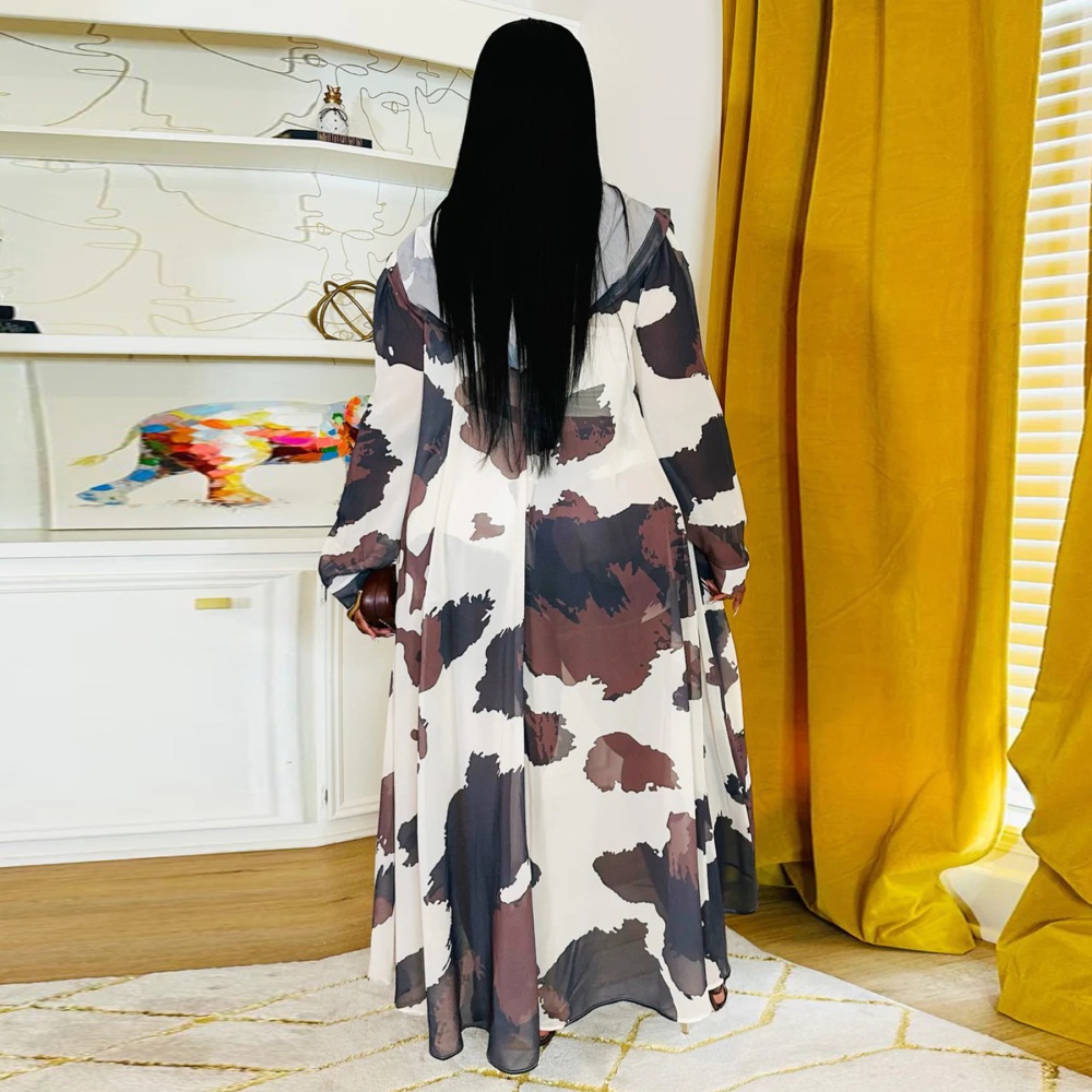 Fashion printing shorts chiffon cardigan a set for women