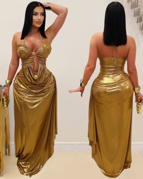 Gold chain European style sexy fashion dress for women