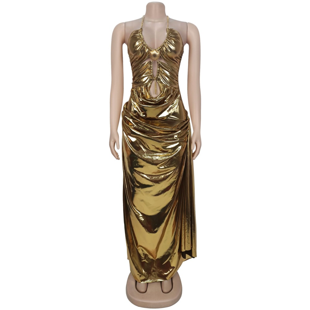 Gold chain European style sexy fashion dress for women